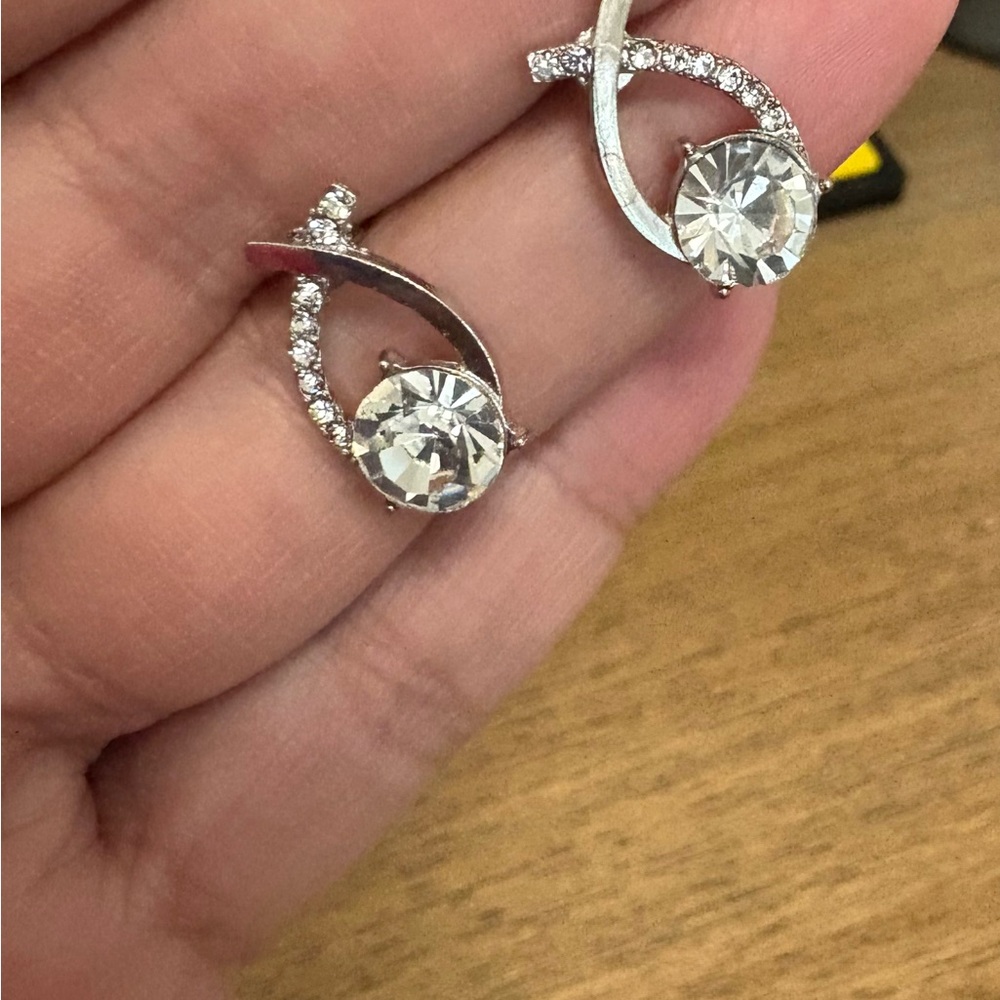 Elegant Sterling Silver Crystal Earrings